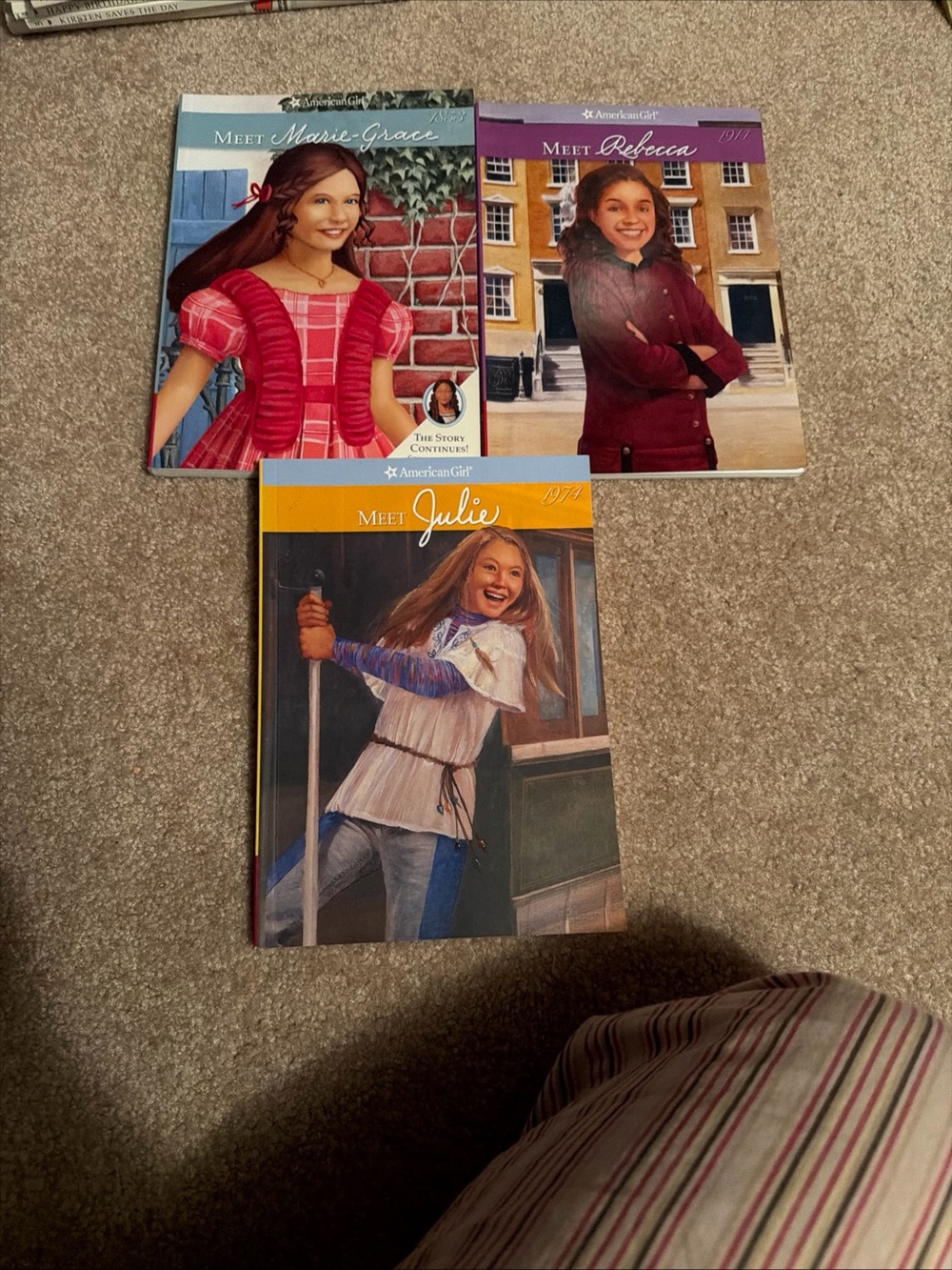 Lot of 3 American Girl paperback books  Marie-Grace, Rebecca, and Julie #1
